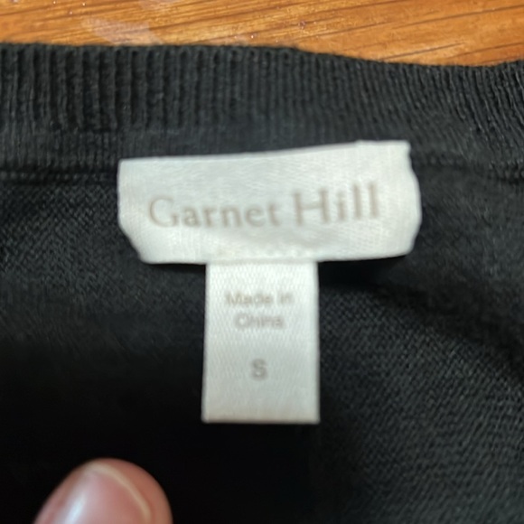 Garnet Hill Black Wool Cashmere Cowl Neck Tunic Sweater Size Small Minimalist - Picture 2 of 10